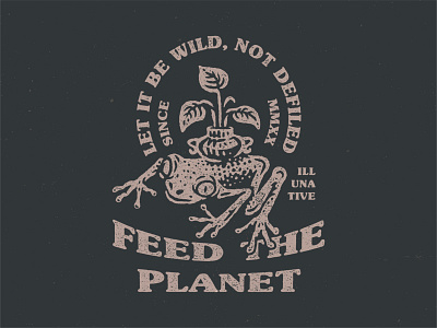 Feed The Planet animal art branding identity buy buy logo creative feed the planet folk frog ikhwan noor hakim illunative illustration logo logo for sale mark nature retro tree vintage wild
