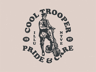 Cool Trooper branding identity buy buy logo cool cop culture design ikhwan noor hakim illunative illustration logo logo for sale old school police pride retro scooter skater trooper vintage