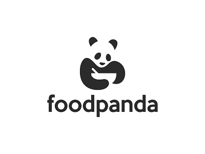 Foodpanda for @illunative animal cute food logo negative space noodle panda pet simple