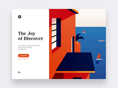 The Joy of Discover adobexd art building discover place fisherman home ikhwan noor hakim illustration paradise roof sea seashore ship sketch tropic ui uiux user experience user interface ux