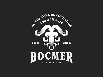 Bocmer Crafts angry animal bison boxing branding branding identity buffalo bull classic crafts design handmade head illustration logo logo for sale matador spain vector vintage