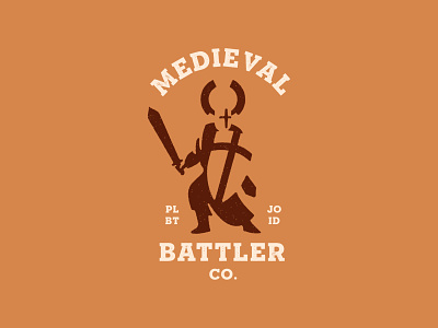 Medieval Battler #2 battle battler branding buy buy logo classic crusader design identity illustration kingdom knight logo logo for sale lord majestic mark medieval retro symbol