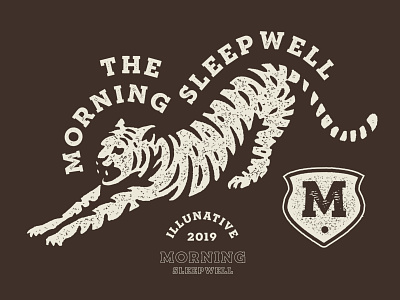 The Morning Sleepwell animal animals badge branding identity buy buy logo cat cute ikhwan noor hakim illustration jungle logo logo for sale park retro sleep tiger vintage wild zoo