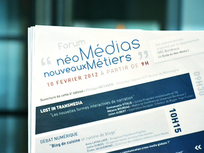 Forum Néo-Média Nouveaux Métiers bordeaux event forum media metiers neo nouveaux web
