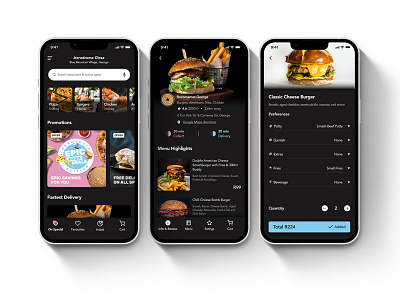 Mr D (South Africa) App Redesign in Dark Mode app design food food app redesign restaurant ui ux
