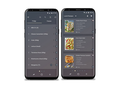 Fridge and recipe app android app android app design app ui ux