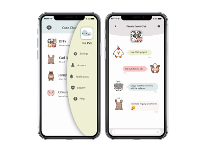 Cute chat app ios app ios app design iphone app design ui ux