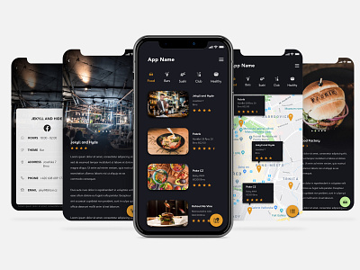 Local restaurant guide app ios app ios app design ui