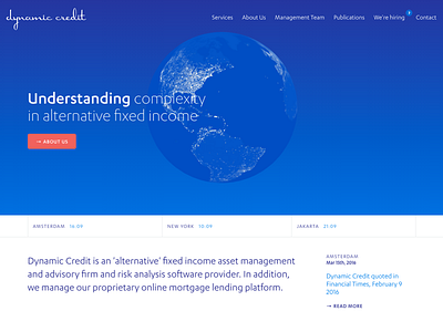 Dynamic Credit business canvas credit design development dynamic finance globe spinning webgl