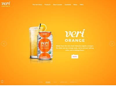 Veri Soda Orange design development drinks homepage juice landing liquid orange organic slider soda web