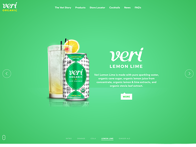 Veri Soda Lemon Lime design development drinks homepage juice landing liquid orange organic slider soda web