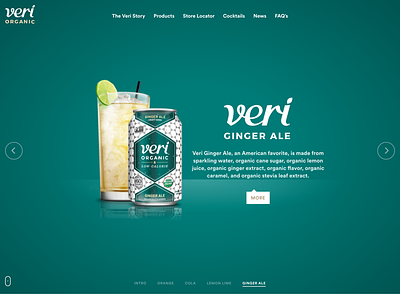 Veri Soda Ginger Ale design development drinks homepage juice landing liquid orange organic slider soda web