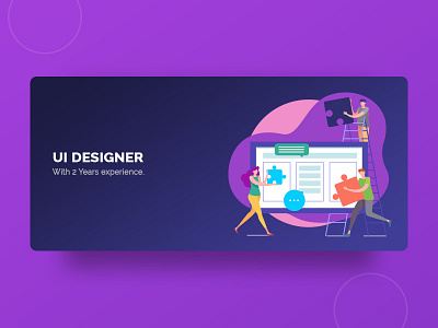Banner Design android banner bussines card card design freelance freelancers gradient hiring illustration job social ui ui designer