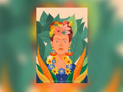 弗里达 Frida Kahlo colorful design idea identity illustration