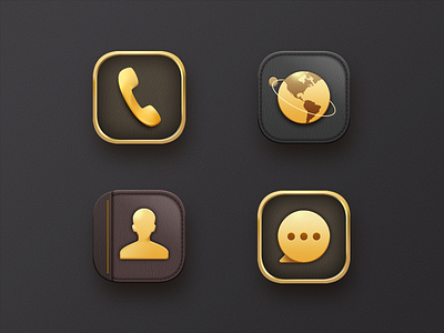 icon3 advanced app browser contacts design gold illustration message nice notepad phone planet ui ux vector yellow