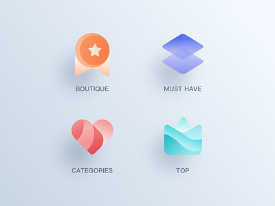 Operation Icon app classification collection crown delicate design hot icon illustration logo love medal orange purple ranking recommend red top ui ux