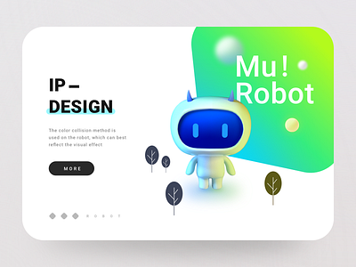 IP Design - Roboto 3d app banner blue green icon intelligence ip monster robot technology toggle ui ui design ux ux design vector web web design