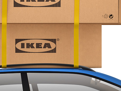 IKEA boxes 3d boxes cardboard cargo cgi ikea model render