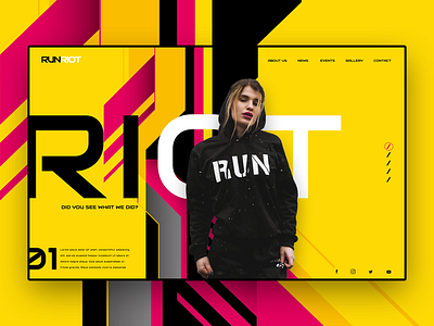 Run Riot Ui Design Concept daily design design inspiration fashion graphic design logo design photography ui ui design uiux ux ux design web design