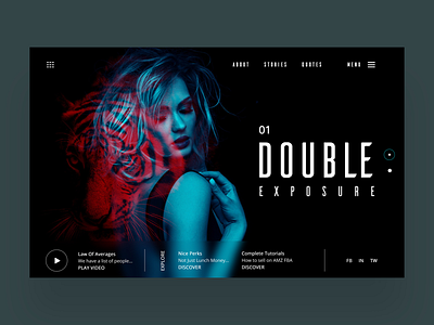 Double Exposure Web Ui Design Concept digital artist graphic design photography ui ui design ux ux design web design web designer