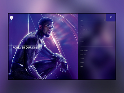 Wakanda Forever Ui design concept black panther graphic design ui design web design