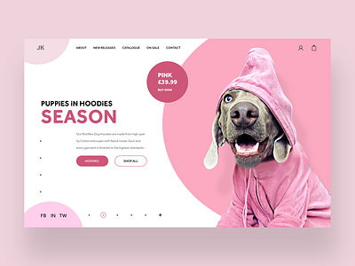 Puppies In Hoodies Web Ui Design