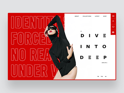 Dive In Deep design inspiration fashion photography red design ui ui design ux ux design web design web designer