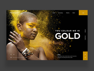 You Colour Me In Gold Website Ui Design Concept daily design design inspiration graphic design photography ui ui design uiux ux ux design web design