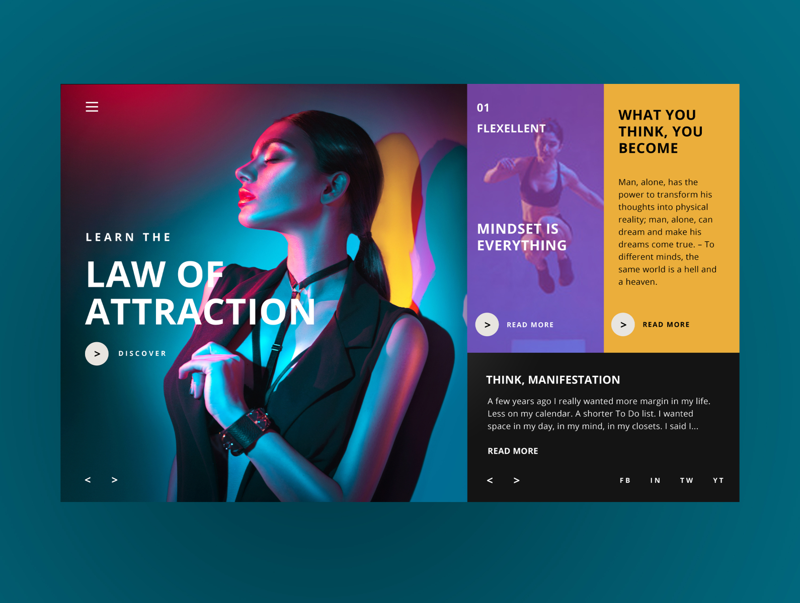 Law Of Attraction Web Ui Design Concept by Duane Levi Smith on Dribbble