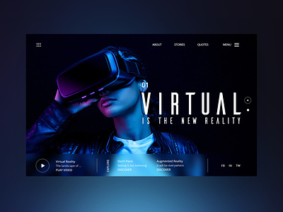 Virtual Is The New Reality Ui Design Concept design graphic design illustration interface design logo photography ui ui design ux ux design virtual reality vr web design