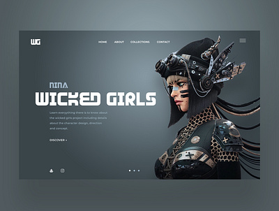 Wicked Girls Ui Design Landing Concept 3d art character design design graphic design nft nfts photography ui ui design ux ux design web design