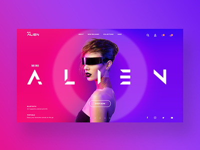 Mini Alien Web Ui Design Concept