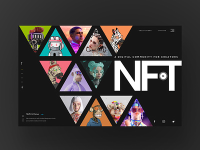NFT - A Digital Community For Creators Web Ui Design design digital art graphic design nft nftart nftforsale photography ui ui design uiux ux ux design web design