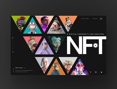 NFT - A Digital Community For Creators Web Ui Design design digital art graphic design nft nftart nftforsale photography ui ui design uiux ux ux design web design