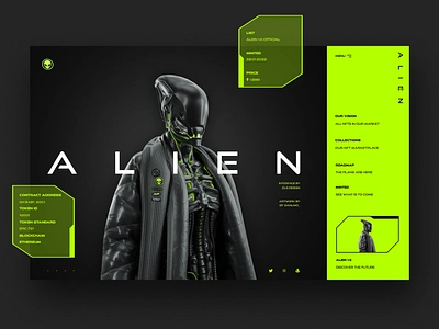 Alien Website Ui Design Concept alien bitcoin blockchain crypto design graphic design nft photography ui ui design ux ux design web design