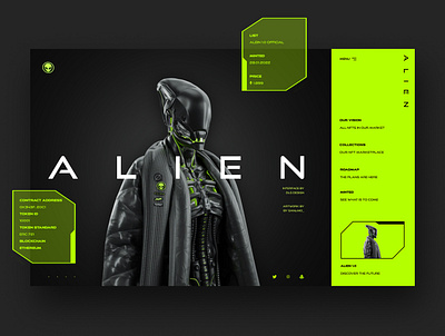 Alien Website Ui Design Concept alien bitcoin blockchain crypto design graphic design nft photography ui ui design ux ux design web design