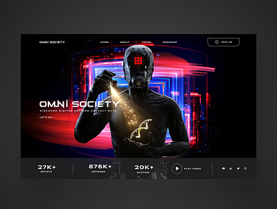 Omni Society Ui Design Landing Shot design digital art digital artwork graphic design meta metaverse nft nft art opensea photography ui ui design ux ux design virtual reality web design