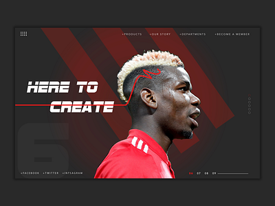Here To Create adidas graphic design paul pogba sports website ui design user interface ux design web design