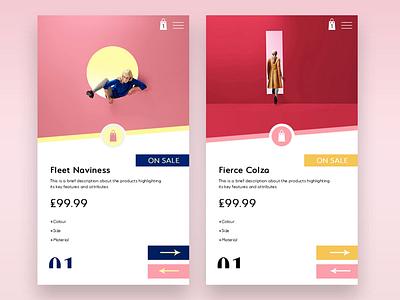 Fashion product app ui design