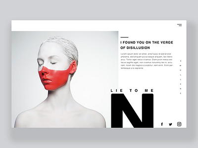 Lie To Me (Ui Design concept page) daily design design daily graphic design minimalism photography ui ui design user experience user interface ux ux design web design