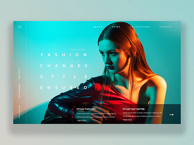 Fashion blog ui design landing page