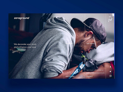 Tattoo parlour landing page ui design