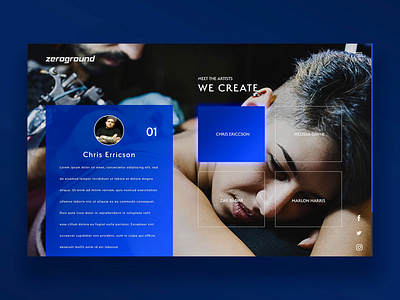 Tattoo Parlour (meet the team page) ui design