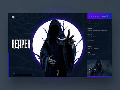 Reaper Ui Design Concept. daily design graphic design halloween photography ui ui design uiux ux ux design web design