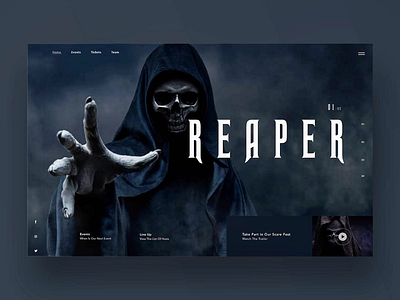 Reaper Ui/Ux design concept graphic design halloween photography ui ui design uiux ux ux design web design