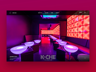 K-Che Club Landing Page Design daily design design inspiration nightclub photography ui ui design uiux ux ux design web design