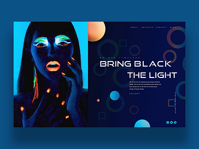 Bring Black The Light Ui Design Concept daily design design inspiration graphic design photography ui ui design uiux ux ux design web design