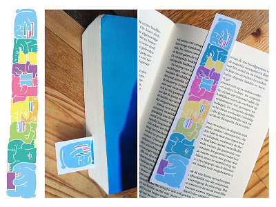 Bookmark book bookmark colorful illustration puzzle read