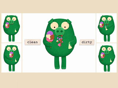 Ice cream animation ice cream illustration interactive opposites pig