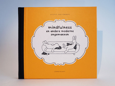 Mindfulness black and white book cartoon cover illustration os and jo show typography